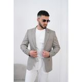 Dupont Erkek Keten Blazer Ceket Slim Fit Yazlık Nefes Alabilir - 56 - 6 Drop - Acı Kahve