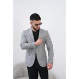 Dupont Erkek Keten Blazer Ceket Slim Fit Yazlık Nefes Alabilir - 60 - 6 Drop - Gri
