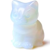 DUQGUHO Kedi Dekor Opal Kedi Kristal Figürinler Şanslı Sevimli Kedi Heykeli Oda Masa Dekor Kristalleri Kedi Lover Erkekler Kadınlar