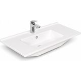 Dura Sees Tezgah Üstü Slim Lavabo 100X46,5 cm Dolap Uyumlu Batarya Delikli Beyaz | 5830