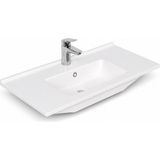 Dura Sees Tezgah Üstü Slim Lavabo 80X46,5 cm Dolap Uyumlu Batarya Delikli Beyaz | 5820