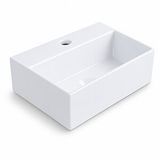 Dura Tiles Dura Niva Kare Çanak Lavabo 29,5x23,5 Cm Tezgah Üstü Batarya Delikli Beyaz | 5250