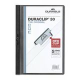 Durable 2200 Dura Clip Ortadan Klipsli 30 SY A4 Siyah Sıkıştırmalı Dosya