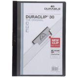 Durable 2200-S A4 Sıkıştırmalı Dosya Duraclip Ortadan Klipsli 30 Sayfa Siyah (5 Adet)