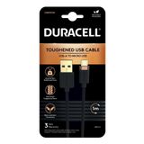Duracell 1 mt USB-A to Micro Örgülü Siyah Şarj Kablosu