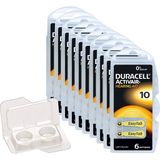 Duracell 10 Numara Tek Kullanımlık Kulaklık Pili 60 Adet 1,2 V Çinko Kimyası ile Yüksek Performans