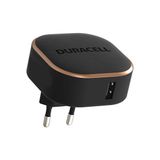 Duracell 12W USB-A Seyahat Şarj Adaptörü – Telefon ve Tablet Hızlı Şarj Cihazı Siyah