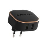 Duracell 17W 2×USB-A Seyahat Şarj Adaptörü – Çift Çıkışlı Telefon Şarj Cihazı Siyah