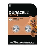 Duracell 2025 3V Lityum 2'li Düğme Pil