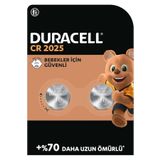 Duracell 2025 Lityum Düğme Piller 3V 2'Li Paket - %70’E Kadar Daha Uzun Ömür - Bebek Güvenlik Tek