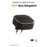 Duracell 20W USB-C PD Seyahat Şarj Adaptörü – iPhone Android Uyumlu Hızlı Şarj Cihazı Siyah