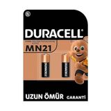 Duracell 2'li Alkalin MN21 Pil 12 Volt Uzun Ömürlü Güç Garantisi ile Güvenlik Cihazları İçin