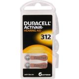 Duracell 312 Numara Düğme Kulaklık Pili - 6'lı