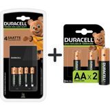 Duracell 4 Saatte Kullanıma Hazır 1300 mAh Kapasiteli Şarj Aleti ve 2 Adet AA Pil