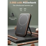 Duracell 5000 mAh MagSafe Wireless Powerbank Manyetik Standlı USB-C 12W Mini Kablosuz Taşınabilir Şarj Cihazı