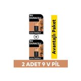 Duracell 6LR61-MN1604 9V Alkalin 2'li Pil