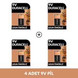 Duracell 6LR61-MN1604 9V Alkalin 4'lü Pil