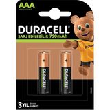Duracell 750 mAh Şarjlı İnce Pil 2’li 1,2 V Orta Boy Pil Tipi Yüksek Performans - 2'li