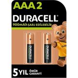 Duracell 900 mAh Şarj Edilebilir AAA İnce Kalem Pil 2'li Paket 10 Yıl Garanti ile