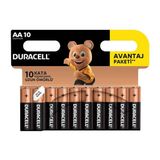 Duracell AA Kalem Pil 10'lu Avantaj Paketi Uzun Ömürlü Güç Kaynağı Sarf Malzemeler