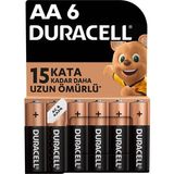 Duracell AA Kalem Pil 6'lı 9 V Uzun Ömürlü Yüksek Performanslı Güç Kaynağı