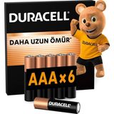 Duracell Aaa Alkalin Ince Kalem Pil (6’lı Paket) – 1,5V