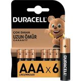 Duracell | AAA İnce Kalem Pil, 6'lı Paket, Uzun Ömürlü Güç, Oyuncaklar ve Uzaktan Kumandalar İçin İdeal