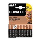 Duracell AAA İnce Kalem Pil 8 Li 1,2 V Uzun Ömürlü Saat Pili Yüksek Performans - 8'li