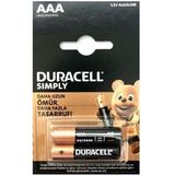 Duracell AAA Simply 2'li İnce Pil