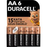 Duracell Alkalin AA Kalem Pil 1,5 V (LR6 / MN1500) 6'lı Paket 3 ADET