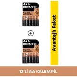 Duracell Alkalin Aa Kalem Pil, 1,5V (LR03 / MN2400), 6'lı Paket x 2