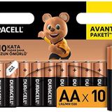Duracell Alkalin AA Kalem Piller, 10’lu paket