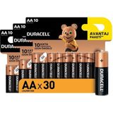 Duracell Alkalin AA Kalem Piller 2600 mAh 1,5 V Güç Kapasitesi 30'lu Paket