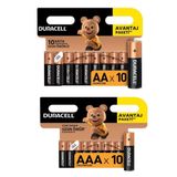 Duracell Alkalin AAA 10'lu Paket + Alkalin AA 10'lu Paket Piller