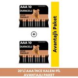 Duracell Alkalin AAA 20'li İnce Kalem Pil