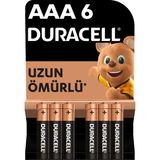 Duracell Alkalin AAA İnce Kalem Pil, 1,5 V LR03/MN2400, 6’lı paket - 6 Adet