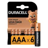 Duracell Alkalin AAA İnce Kalem Pil 1,5V (LR03 / MN2400), 6’lı Paket