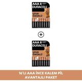 Duracell Alkalin Aaa Ince Kalem Pil, 1,5V (LR03 / MN2400), 8'li Paket x 2 - 16'lı