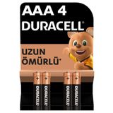 Duracell Alkalin AAA İnce Kalem Piller 4 adet