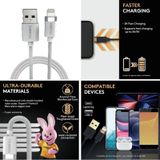Duracell Apple Uyumlu iOS MFI Sertifikalı 1M USB-A to Lightning Şarj Kablosu Beyaz