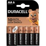 Duracell Basic 6'lı AA Kalem Pil 1.5 V Tek Kullanımlık Alkalin Yüksek Performanslı - 1 Adet