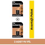 Duracell Basic 9 Volt Tek Kullanımlık Pil 2 Adet Alkalin Uzun Ömürlü Güç Kaynağı