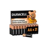 Duracell BASIC AA Alkalin Kalem Pil (31'li Paket) – 1,5V