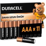 Duracell Basıc Aaa Ince Alkalin Kalem Pil (11'li Paket) – 1,5V - Çok Renkli - 10'lu