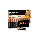 Duracell BASIC AAA İnce Alkalin Kalem Pil (11'li Paket) – 1,5V