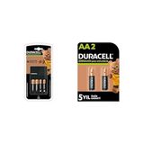 Duracell Cef14 4 Saat Pil Şarj Cihazı, 1 Adet + 2'şer Adet Şarj Edilebilir AA ve AAA Pil (Duracell CEF 14 Şarj Aleti, 1 Adet) + Duracell Şarj Edilebilir AA 2500 mAh Kalem Piller, 2'li