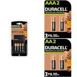 Duracell Cef14 Pil Şarj Cihazı + 2 AA 1300 mAh ve 2 AAA 750 mAh Şarj Edilebilir Kalem Piller (4x1300 AA + 4x750AAA)