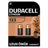 Duracell CR 123 Yüksek Güçlü Lityum Pil (2'li paket) 3V (CR123 / CR123A / CR17345)