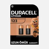 Duracell CR123 3V 2'li Yüksek Güçlü Lityum Pil