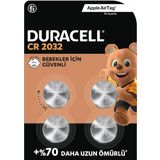 Duracell CR2032 Lityum Düğme Piller (4’lü Paket) 3V